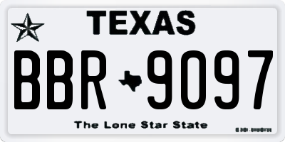 TX license plate BBR9097