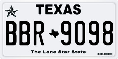 TX license plate BBR9098
