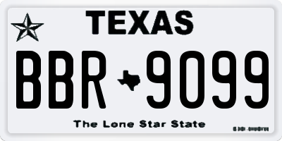 TX license plate BBR9099