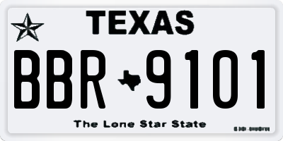 TX license plate BBR9101