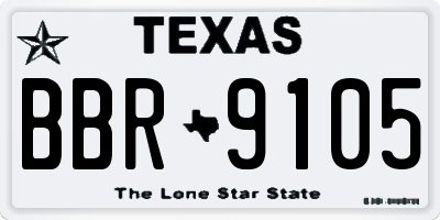 TX license plate BBR9105