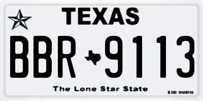 TX license plate BBR9113