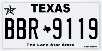 TX license plate BBR9119