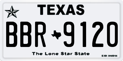 TX license plate BBR9120