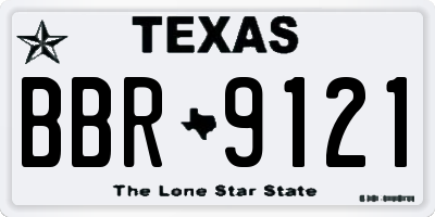 TX license plate BBR9121