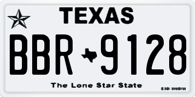 TX license plate BBR9128