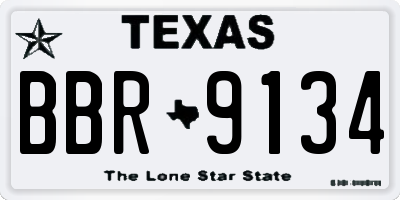 TX license plate BBR9134