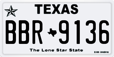 TX license plate BBR9136