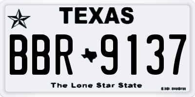 TX license plate BBR9137