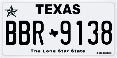 TX license plate BBR9138