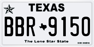 TX license plate BBR9150