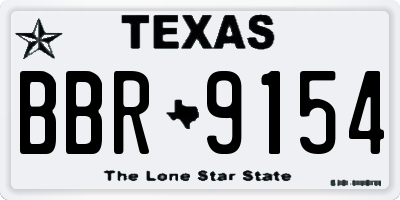 TX license plate BBR9154