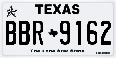 TX license plate BBR9162