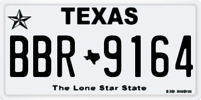 TX license plate BBR9164