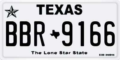 TX license plate BBR9166
