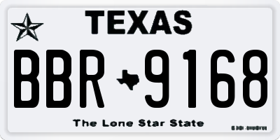 TX license plate BBR9168