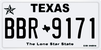 TX license plate BBR9171