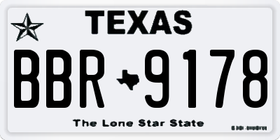 TX license plate BBR9178