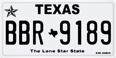 TX license plate BBR9189