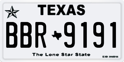 TX license plate BBR9191