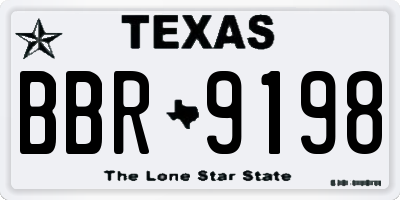 TX license plate BBR9198