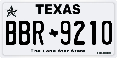 TX license plate BBR9210