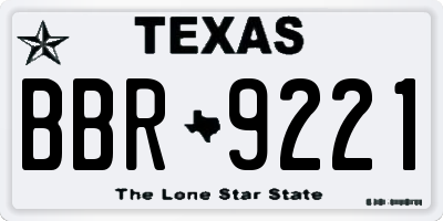 TX license plate BBR9221