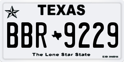 TX license plate BBR9229