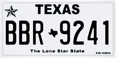 TX license plate BBR9241