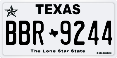 TX license plate BBR9244