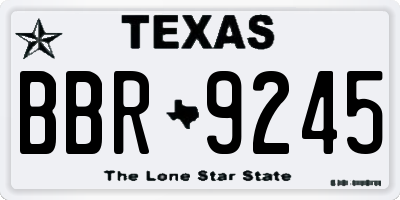 TX license plate BBR9245