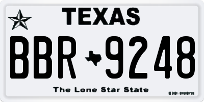 TX license plate BBR9248