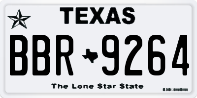 TX license plate BBR9264