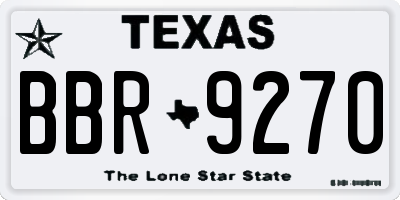 TX license plate BBR9270