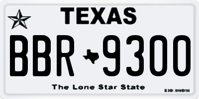 TX license plate BBR9300