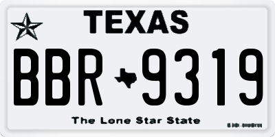 TX license plate BBR9319
