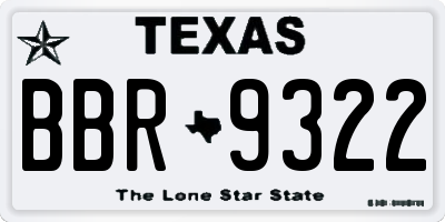 TX license plate BBR9322