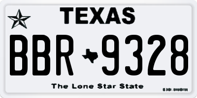 TX license plate BBR9328