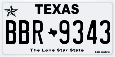 TX license plate BBR9343