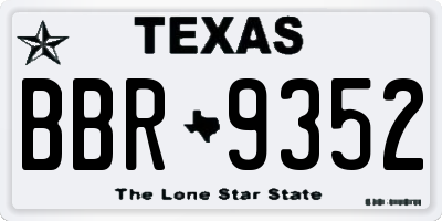 TX license plate BBR9352