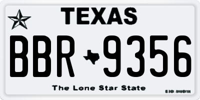 TX license plate BBR9356