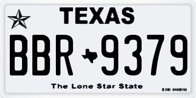 TX license plate BBR9379