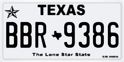 TX license plate BBR9386