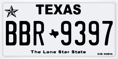 TX license plate BBR9397