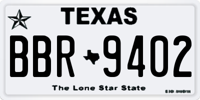 TX license plate BBR9402