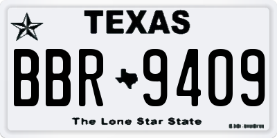 TX license plate BBR9409