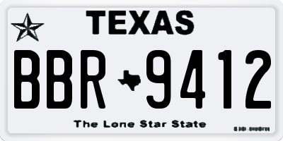 TX license plate BBR9412