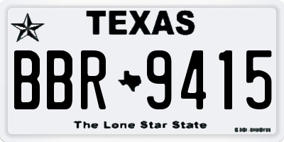 TX license plate BBR9415