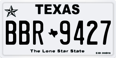 TX license plate BBR9427