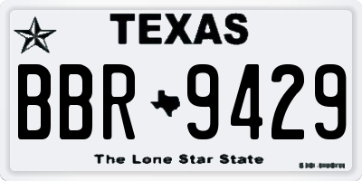 TX license plate BBR9429
